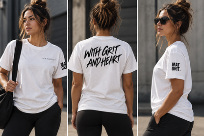 MATGRIT™ | Women’s With Grit & Heart Heavyweight Tee