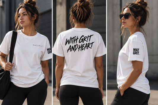 MATGRIT™ | Women’s With Grit & Heart Heavyweight Tee
