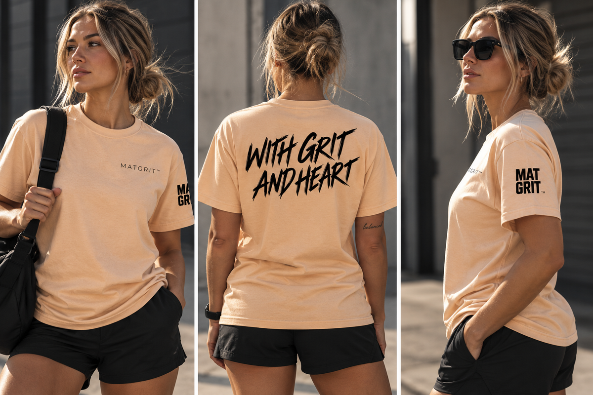 MATGRIT™ | Women’s With Grit & Heart Heavyweight Tee