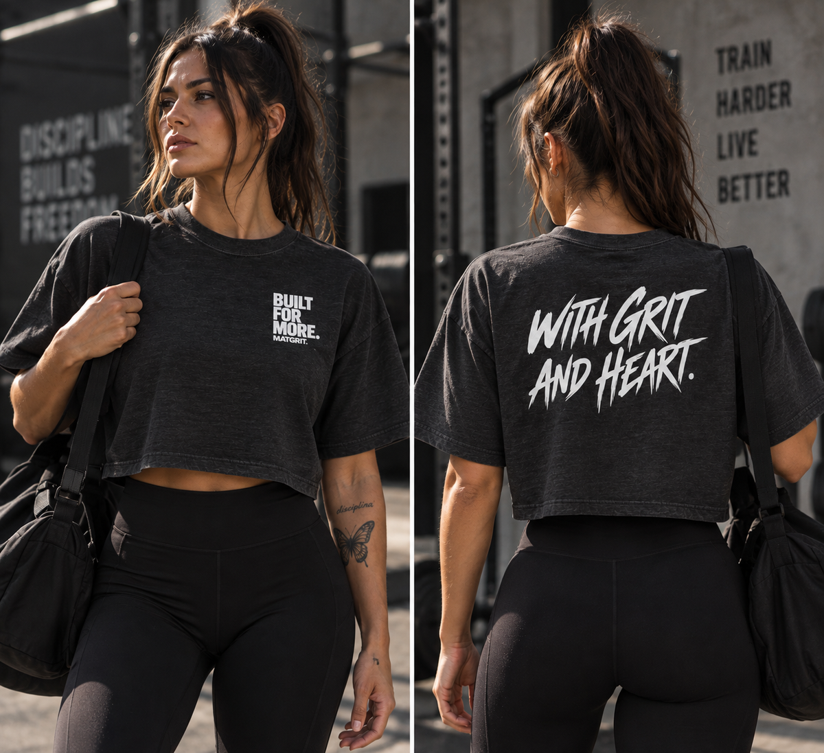 MATGRIT™ | Women’s Heart & Grit Crop Tee